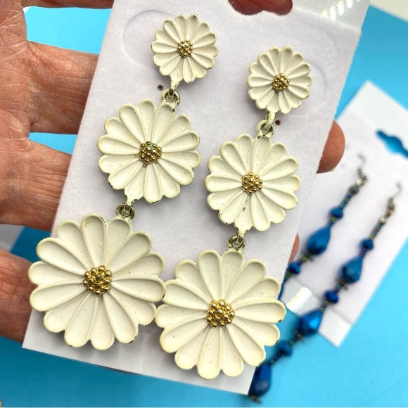 Long Dangle Pierced Earrings Bundle of Three Pairs - Picture 3 of 6